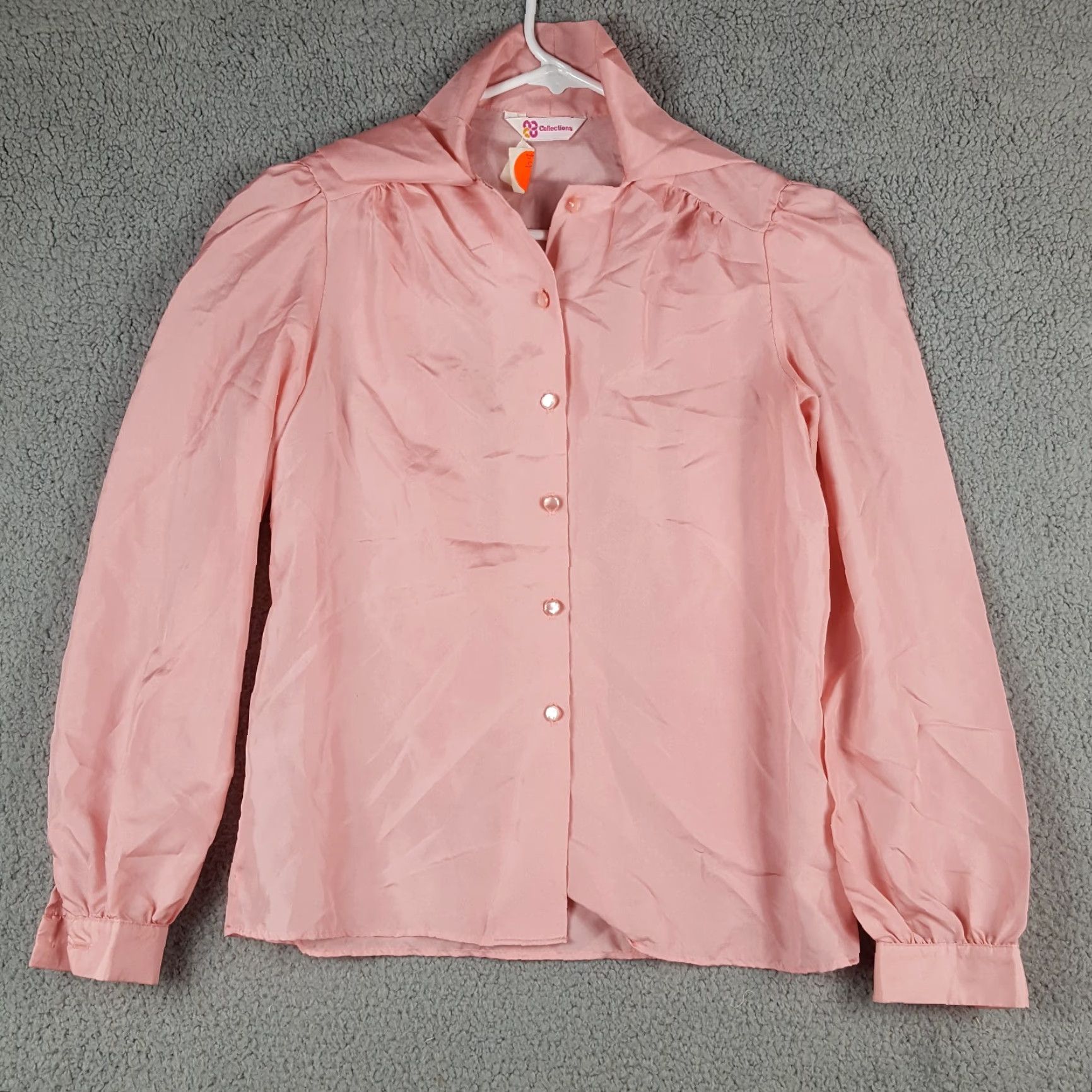 Vintage VINTAGE Vintage 80s Preppy Pink Satin Womens Size Small Bow Front Blouse Button Up Shirt Size S / US 4 / IT 40 - 3 Thumbnail