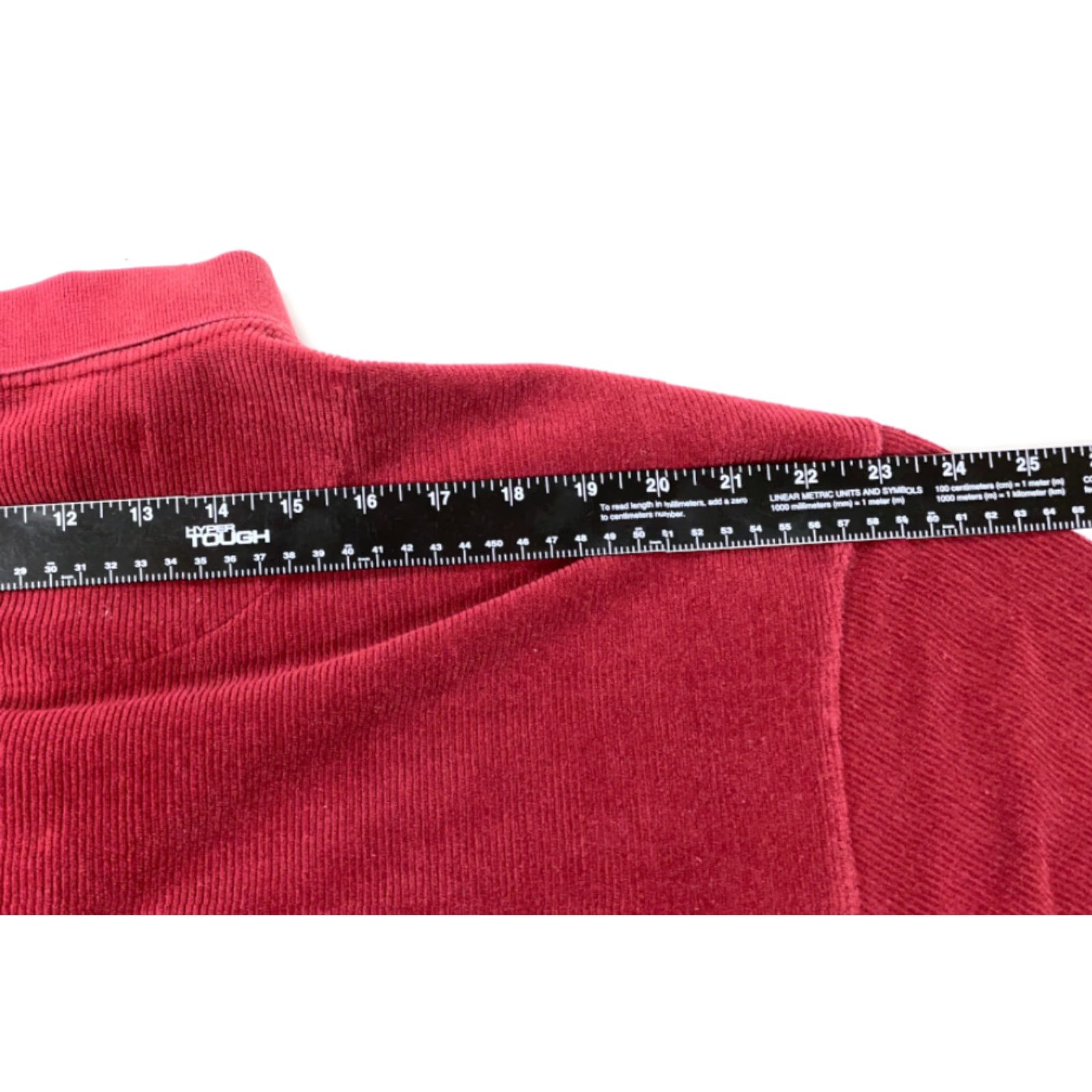Perry Ellis VINTAGE Perry Ellis Polo Shirt Corduroy Long Sleeve Adult Large Red 90s Retro Hipster Casual Mens Size US L / EU 52-54 / 3 - 7 Thumbnail