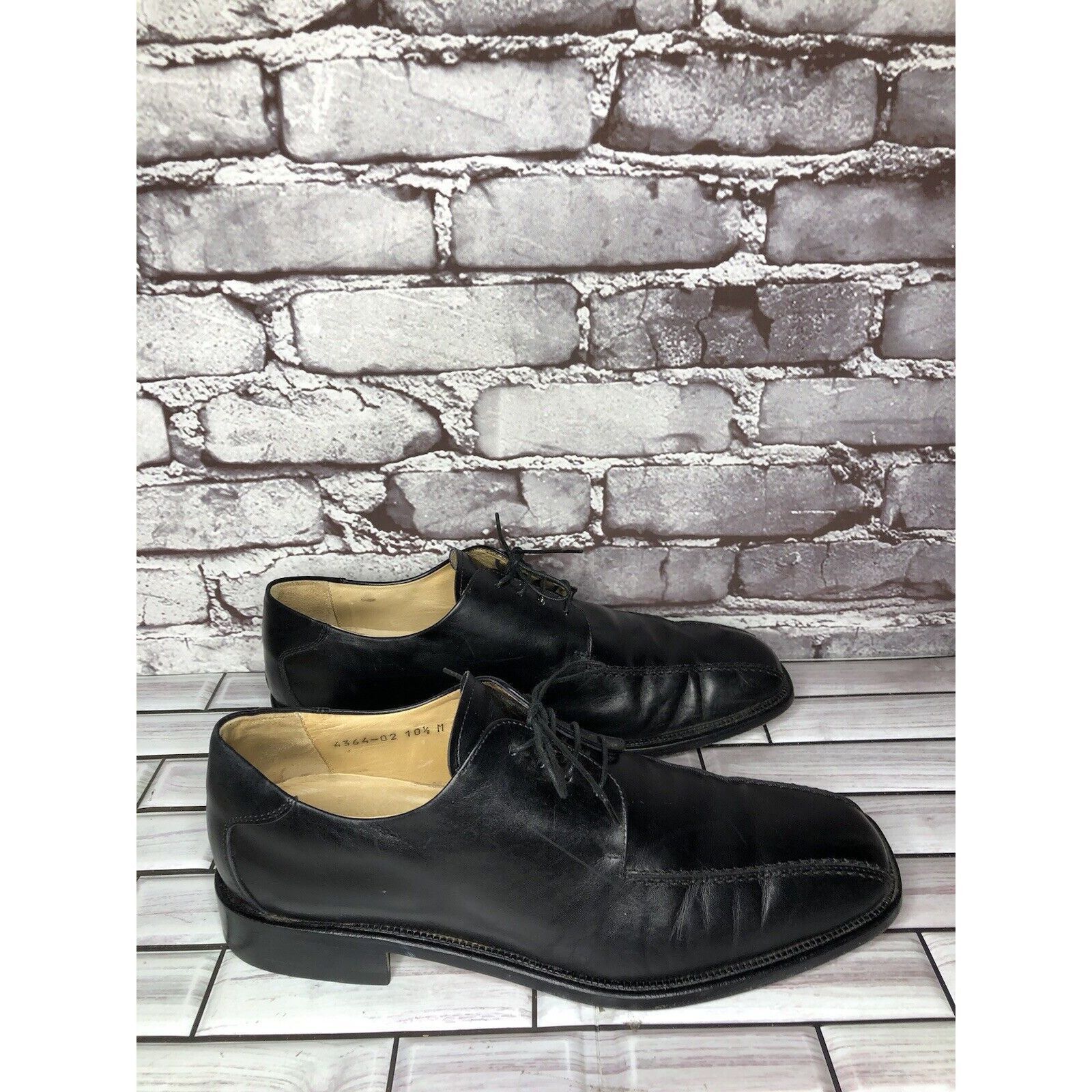 Pronto Uomo Pronto Uomo Black Leather Oxford Derby Lace Up Dress Shoes M Size US 10.5 / EU 43-44 - 21 Thumbnail