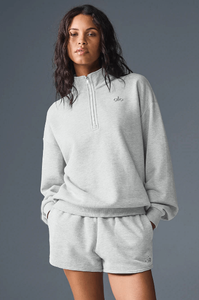 Alo ALO 'Accolade' Grey Quarter Zip Pullover Size US M / EU 48-50 / 2 - 1 Preview