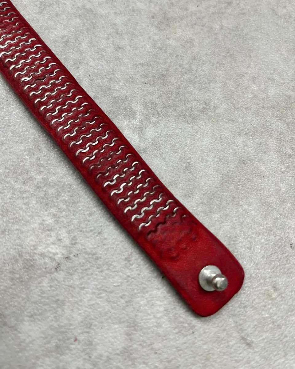 Marithe + Francois Girbaud Marithé + François Girbaud Red Studded Leather Bracelet Size ONE SIZE - 5 Thumbnail