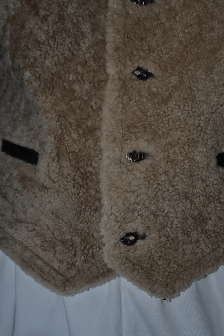 Versace Istante by Gianni Versace Early 1990s Shearling/Leather Vest Size US L / EU 52-54 / 3 - 2 Thumbnail