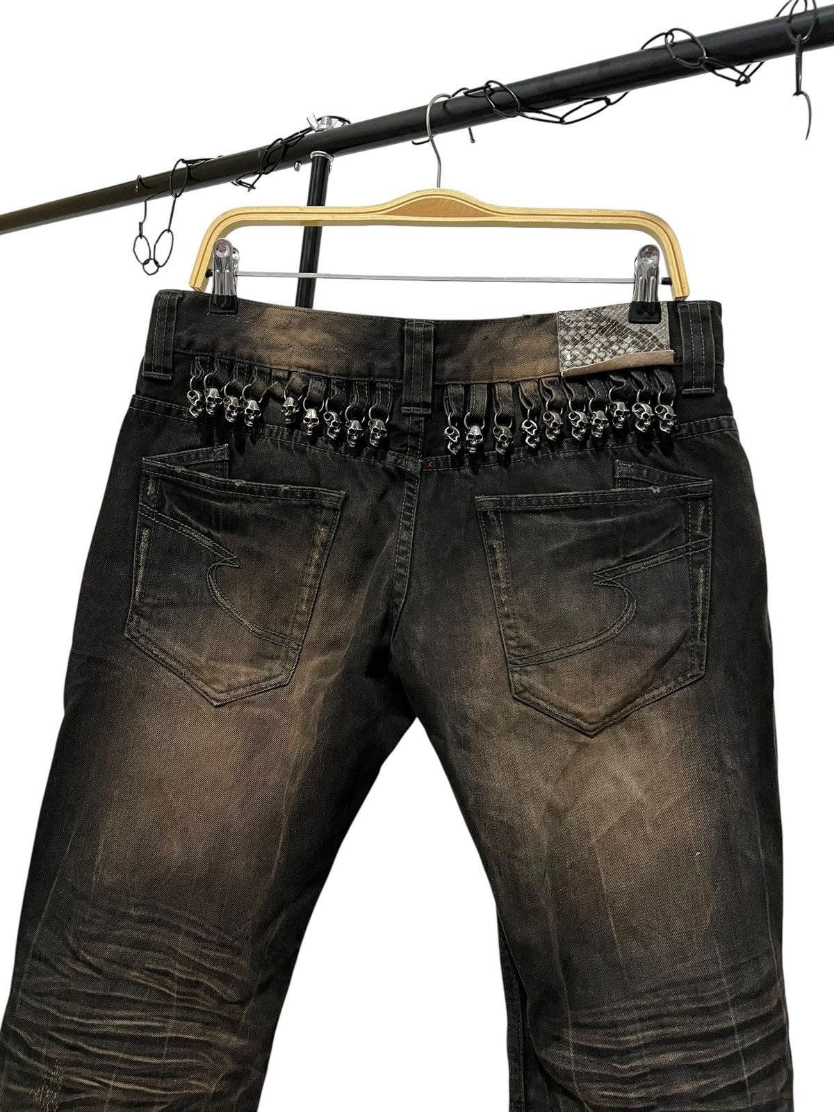 If Six Was Nine Semantic Mudwash skull distressed denim pants Size US 32 / EU 48 - 6 Thumbnail