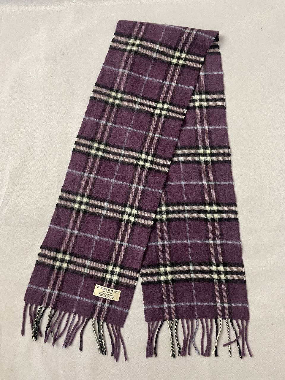 Burberry Burberry Nova Check Purple Scarf Cashmere Size ONE SIZE - 8 Thumbnail