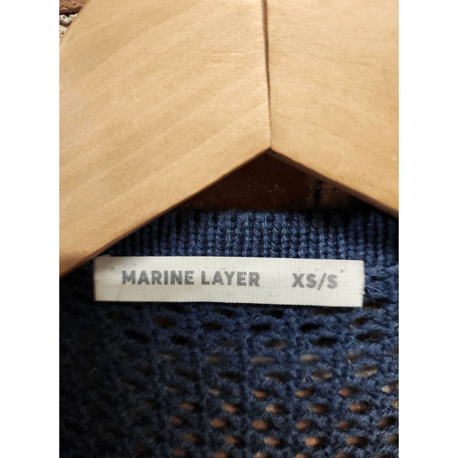 Marine Layer VINTAGE MARINE LAYER Blue Cardigan Knit Sweater XS/S Women Open Front Raglan Sleeve 100% Cotton Striped Casual New title: Size XS / US 0-2 / IT 36-38 - 3 Thumbnail