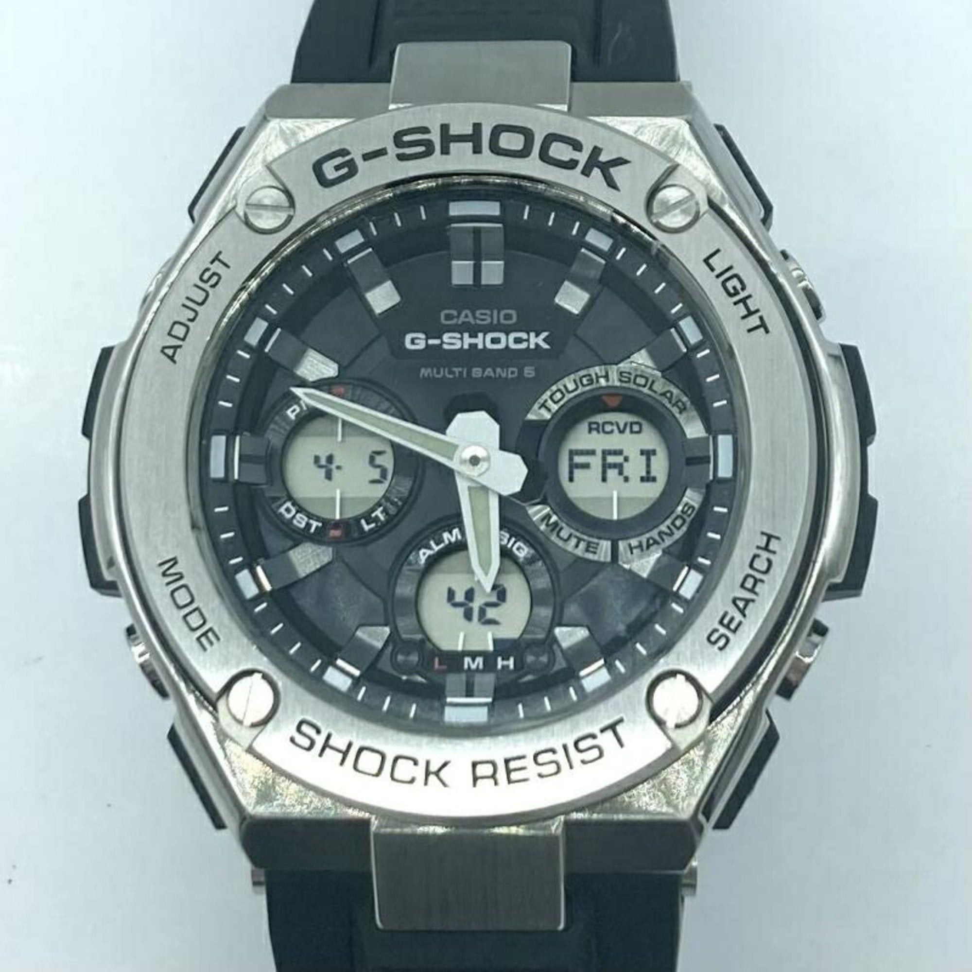 image of Casio G-Shock Watch Gst-W110-1Ajf G-Shock Radio Solar G-Steel Black X Silver, Women's
