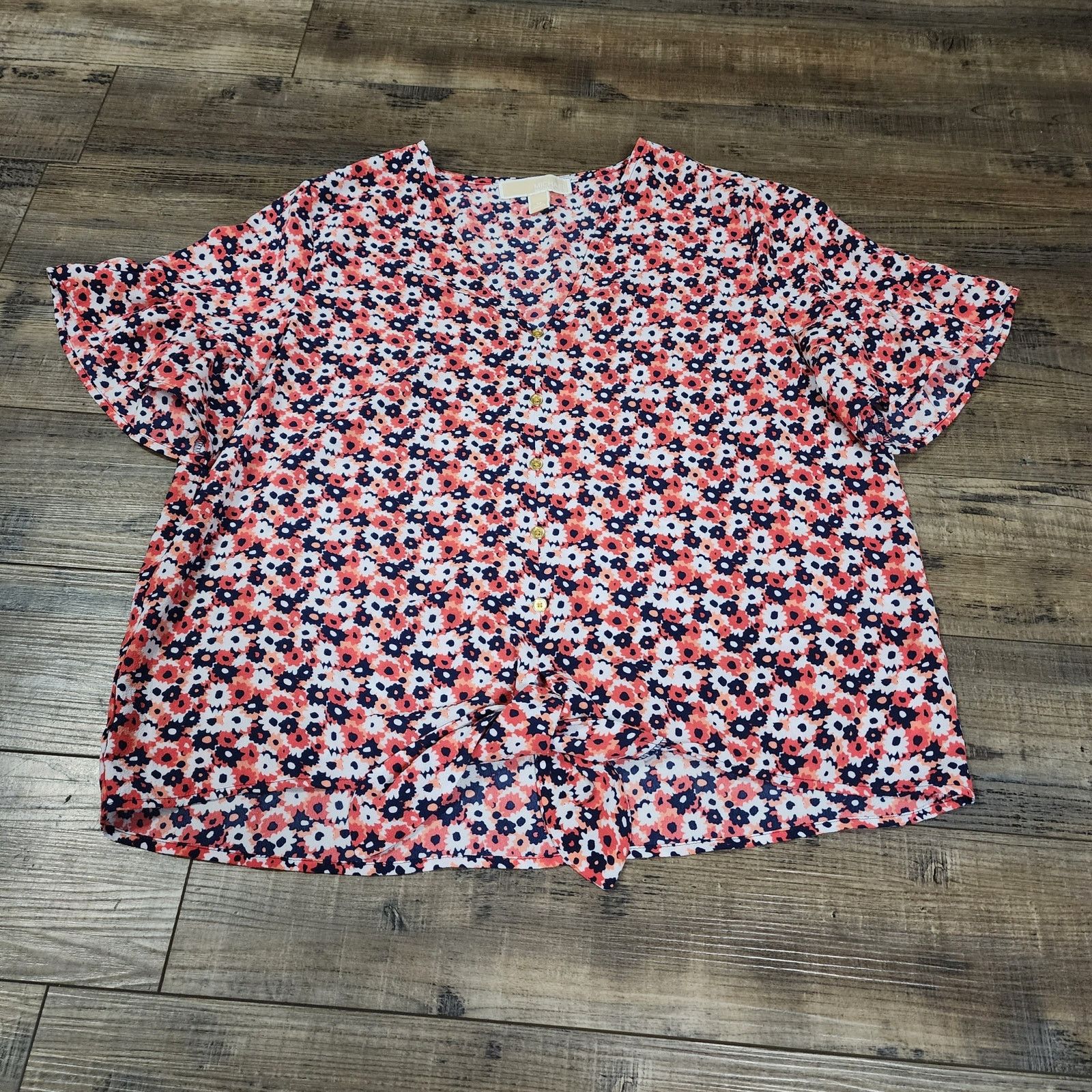 Michael Kors Michael Kors floral blouse front tie size Medium 2227 Size M / US 6-8 / IT 42-44 - 1 Thumbnail