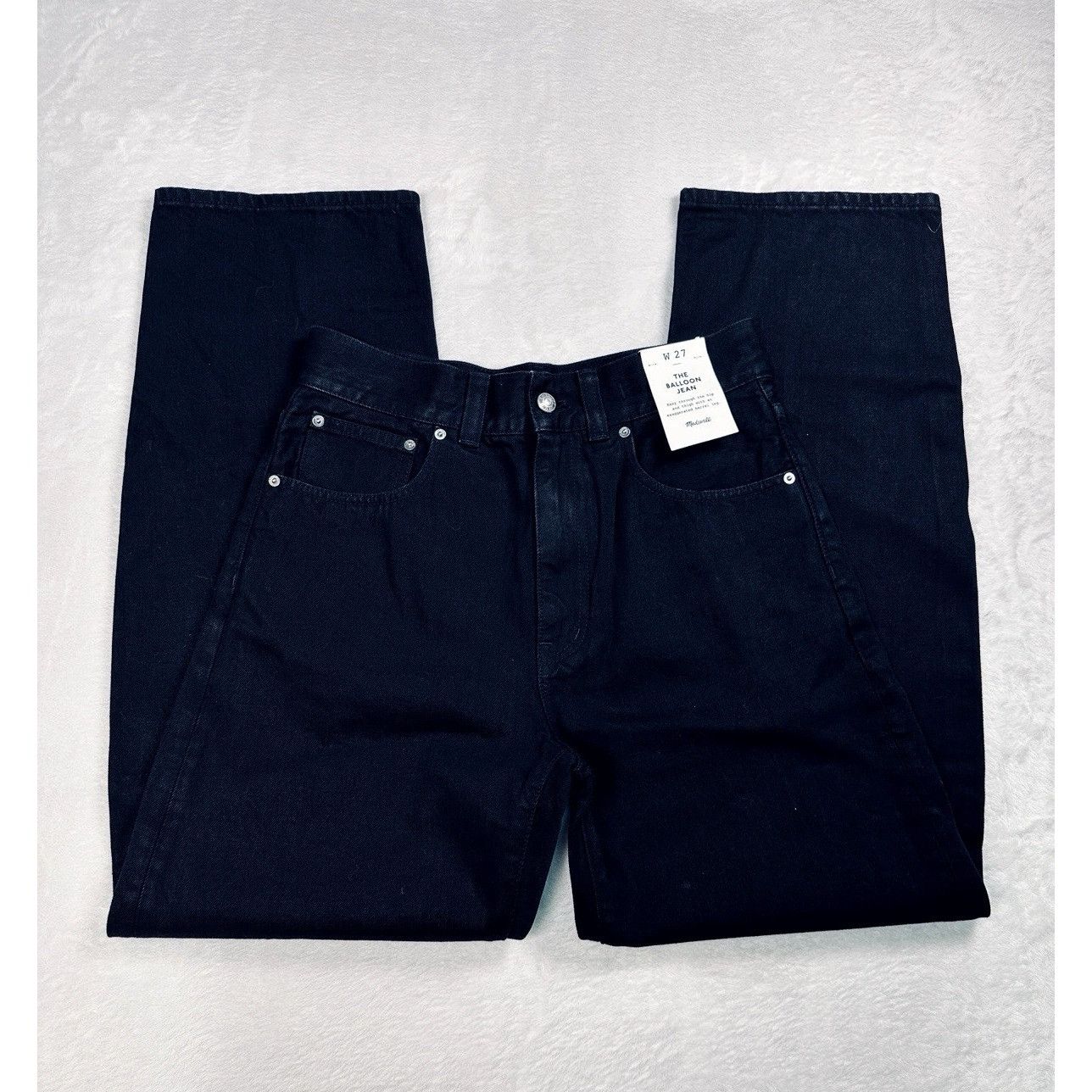 Madewell Madewell The Balloon Jean Black 27 High Rise Rigid Denim NWT Size 27" / US 4 / IT 40 - 12 Thumbnail