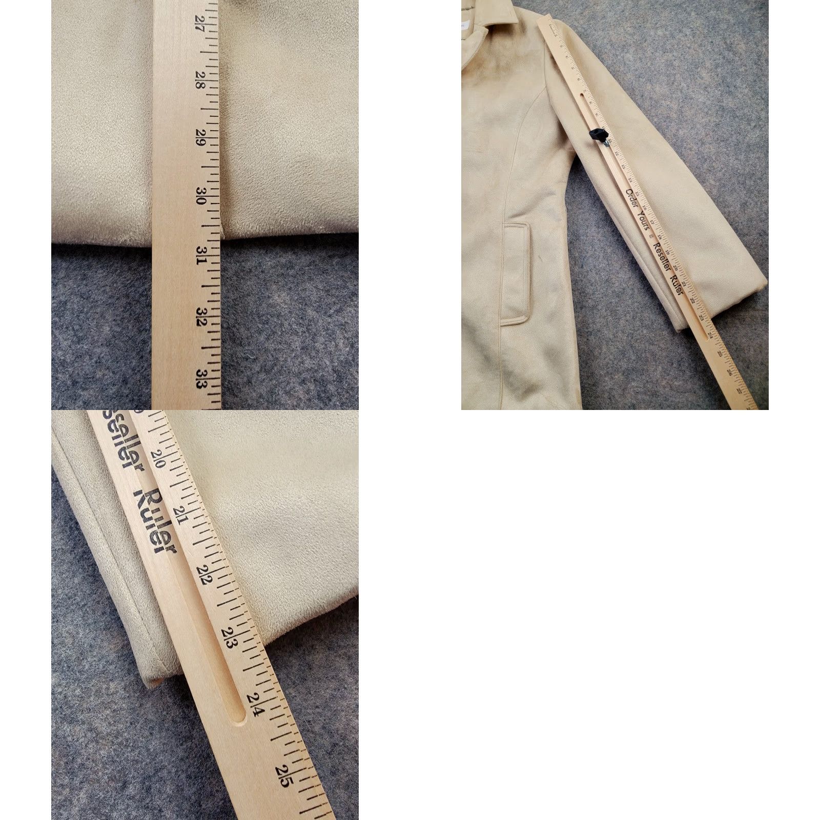 Calvin Klein Calvin Klein Coat Womens Large Tan Faux Suede Pea Coat Classic Pockets Size L / US 10 / IT 46 - 10 Thumbnail