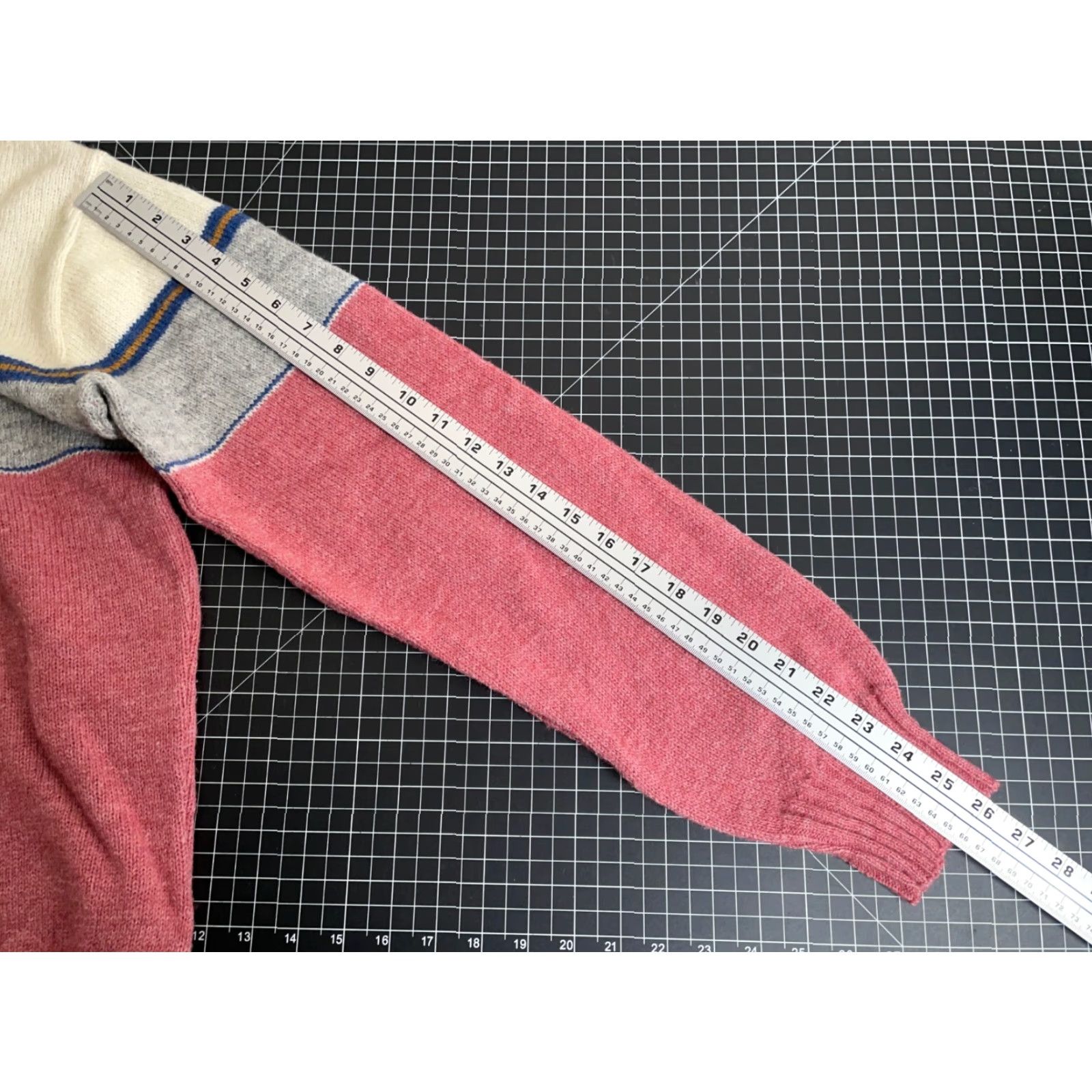 Vintage VINTAGE Puritan Sweater Adult Large Red Ivory Striped 80s Shetland Wool Blend Knit Pullover Size US L / EU 52-54 / 3 - 7 Thumbnail