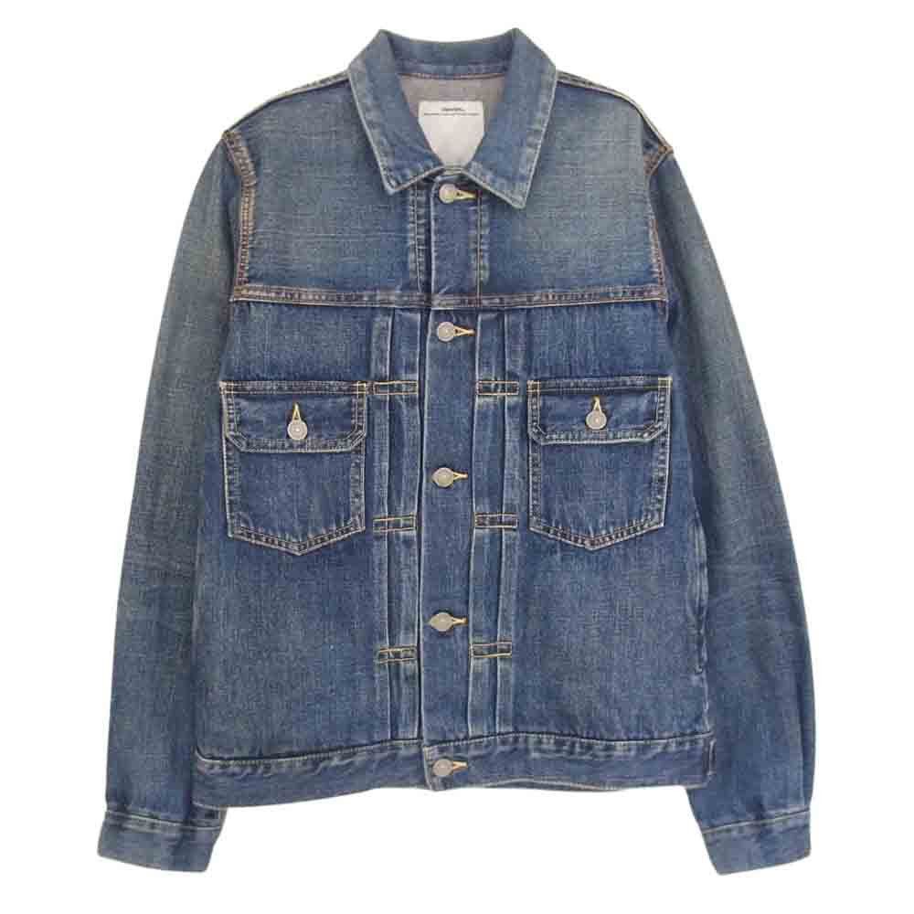 image of Visvim 14Aw Ss 101 Jkt Dmgd 13Oz Denim Jacket Indigo, Men's (Size Small)