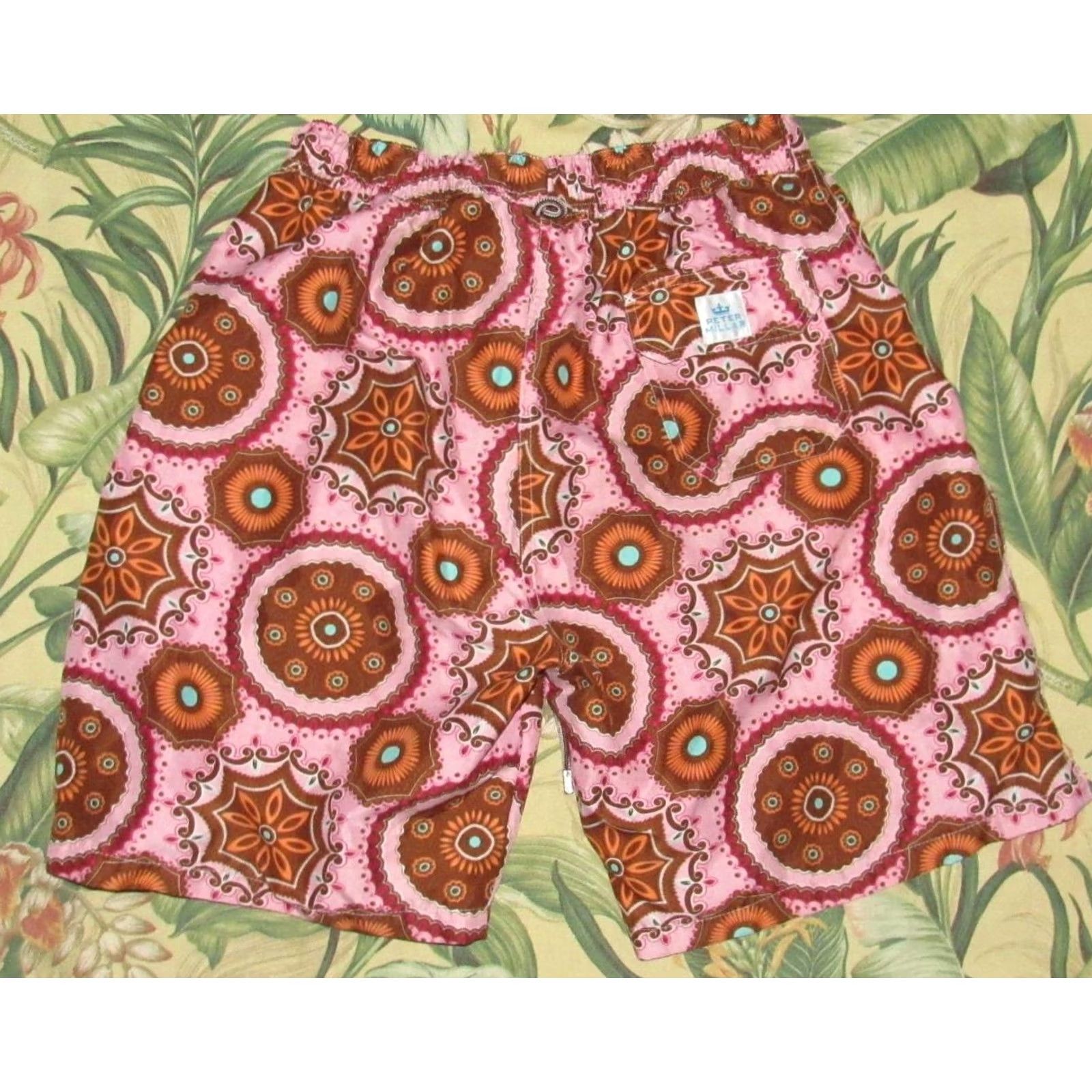 Peter Millar PETER MILLAR Pink Unlined 8" Swim Trunks Shorts Medium M Mens Swim Trunks Pink Unlined 8" M Size US 31 - 3 Thumbnail