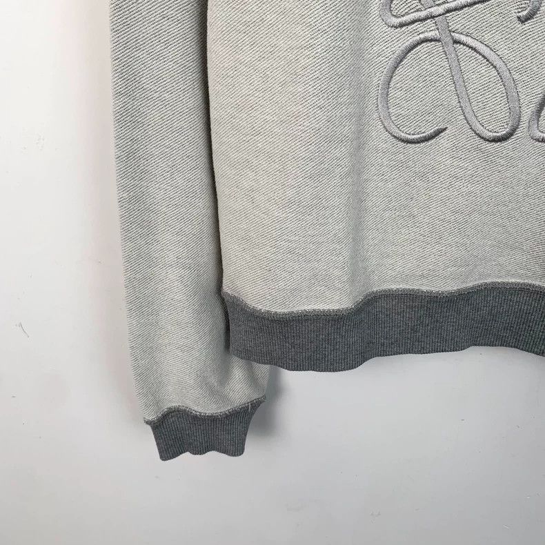 Loewe Loewe Gray logo embroidered round neck cotton long sleeve Size S / US 4 / IT 40 - 4 Thumbnail