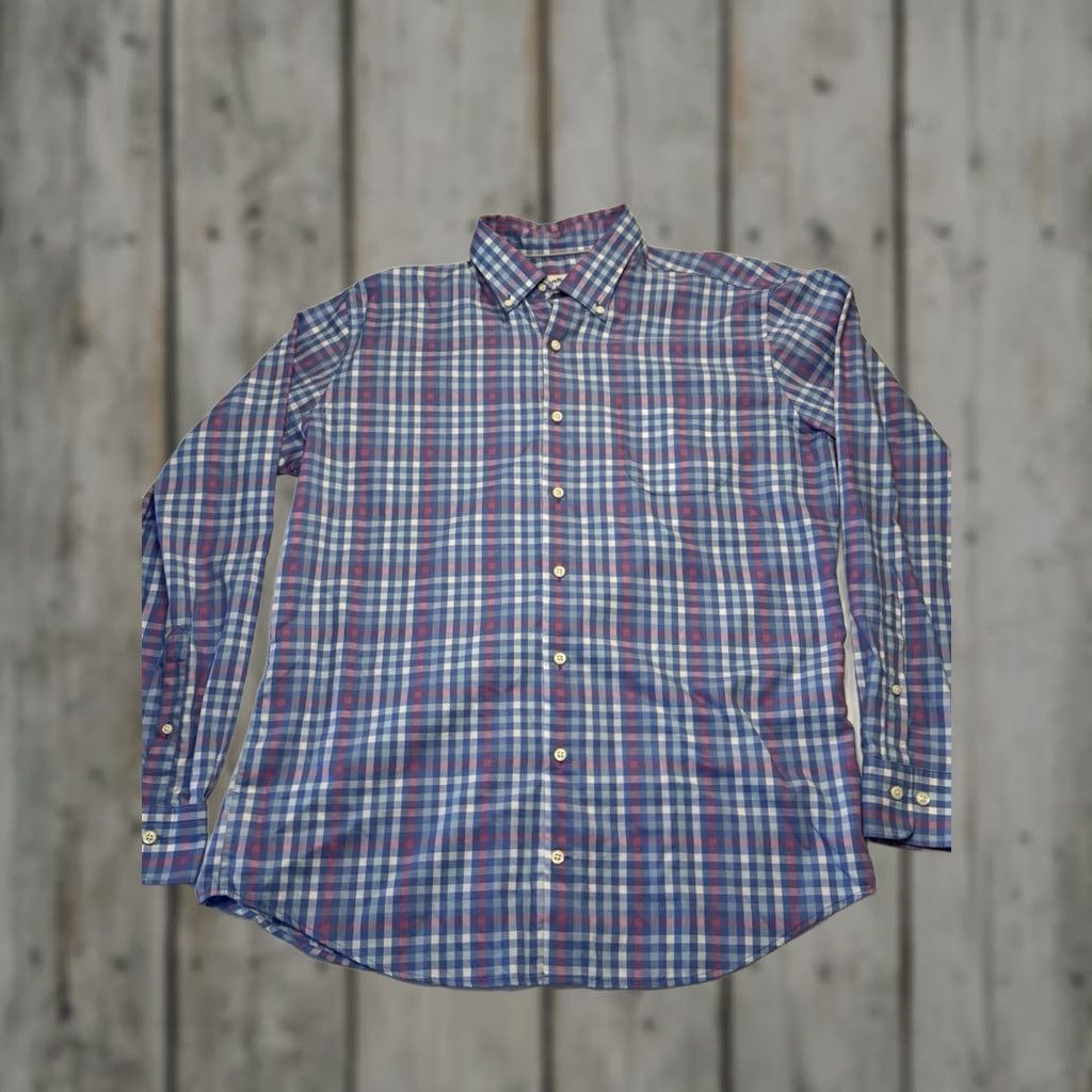 Peter Millar Peter Millar Shirt Button-Up Long Sleeve Blue Pink Plaid Checkered Print Casual, Workwear, Travel Large Men Size US L / EU 52-54 / 3 - 1 Thumbnail