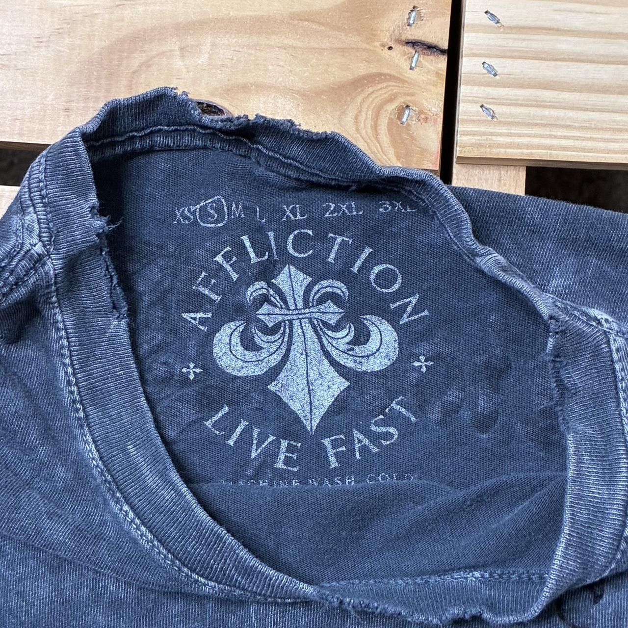 Affliction Affliction Gray Distressed Y2K MMA Tee Size Small Size US S / EU 44-46 / 1 - 4 Thumbnail