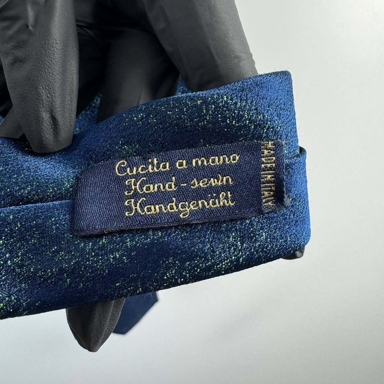 Prada Antonella Prada Handmade Vintage Silk Tie BlueTextured Italy Size ONE SIZE - 4 Thumbnail
