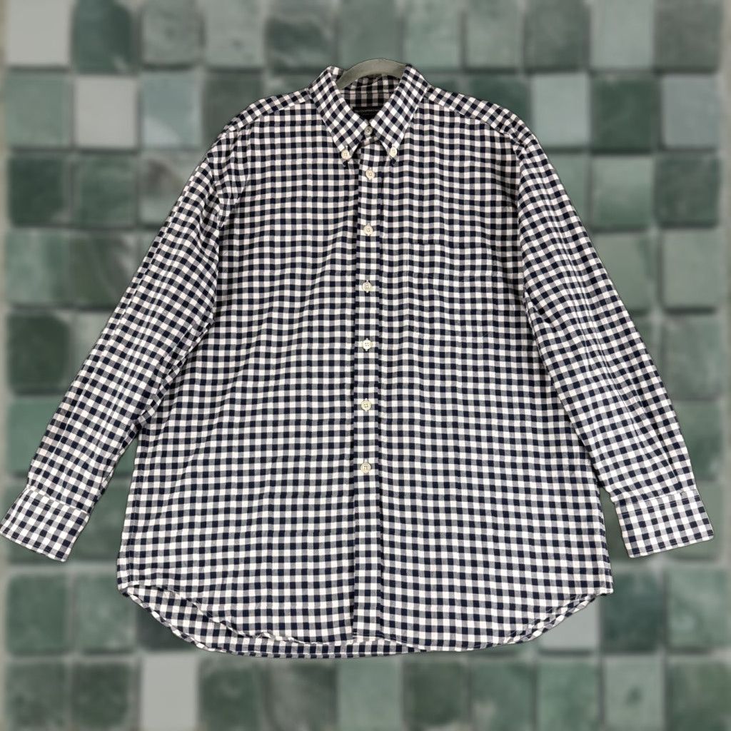 Vintage J. Peterman Button-Down Shirt Mens L Blue White Check Long Sleeve Shirt Mens Large Blue White Check Long Sleeve Size US L / EU 52-54 / 3 - 1 Thumbnail