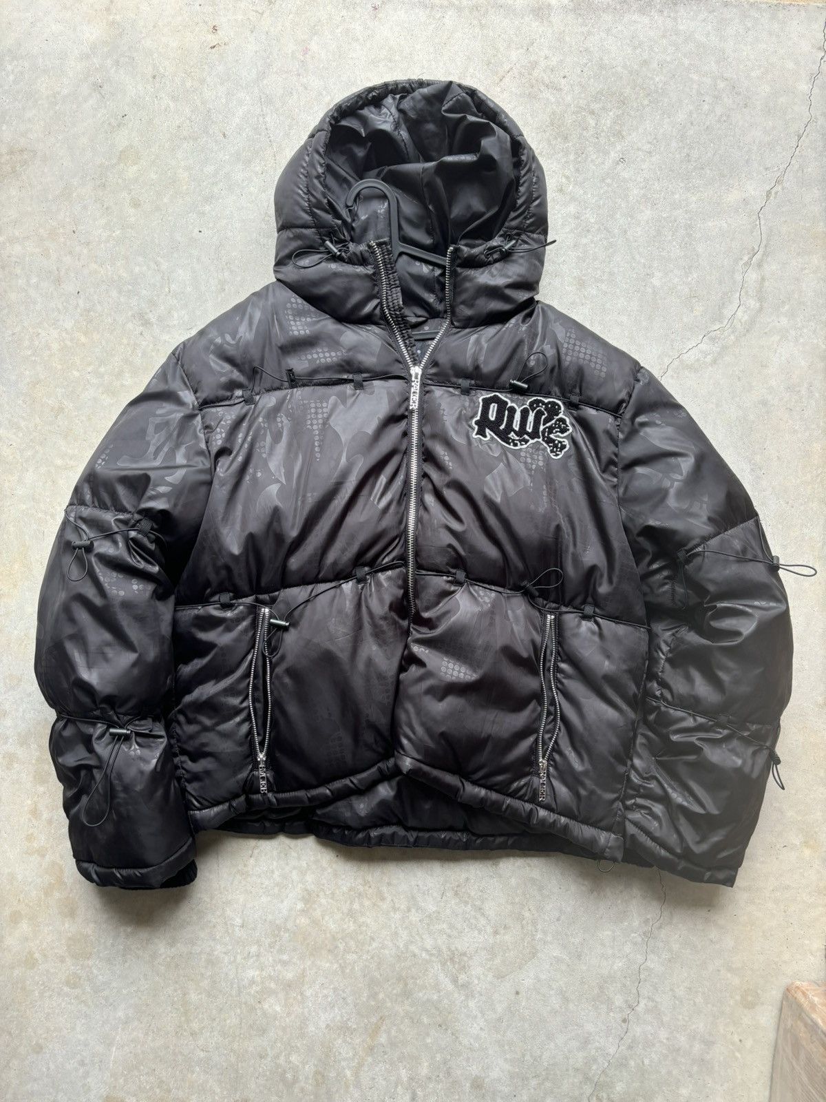 Racer Worldwide RACER WORLDWIDE BLACK CAMO PUFFER | Grailed