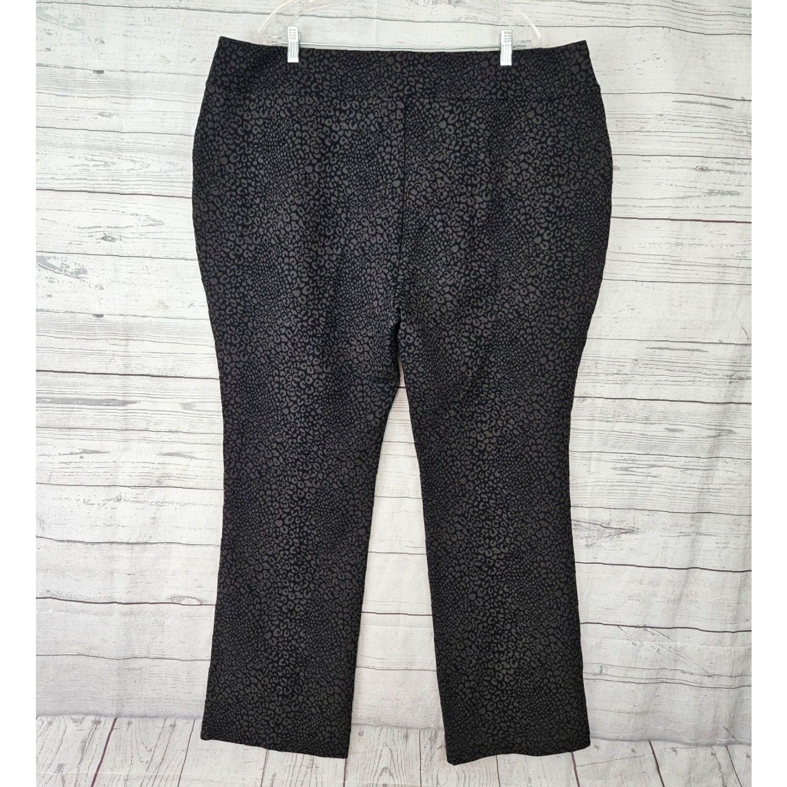 Soft Surroundings Soft Surroundings Womens Mini Boot Ponte Knit Pants Sz 3X Black Gray Pull On Size 40" / US 18 - 3 Thumbnail