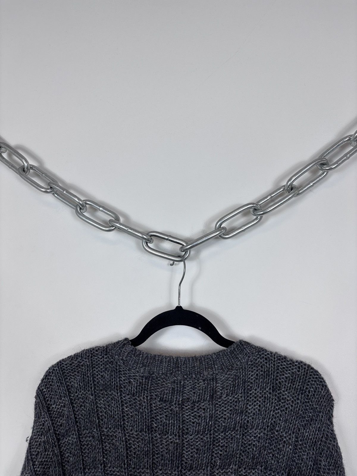 Armani Vintage 1990s Armani Jeans Men’s Grey Knit Sweater Pullover Size US XL / EU 56 / 4 - 14 Thumbnail