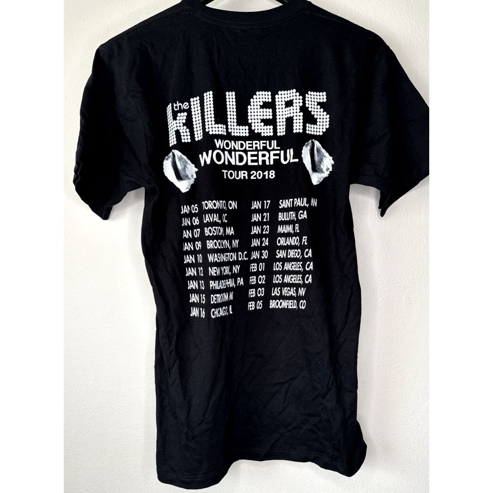 Vintage The Killers Wonderful Wonderful Tour Band T Shirt Black M Size US M / EU 48-50 / 2 - 2 Thumbnail