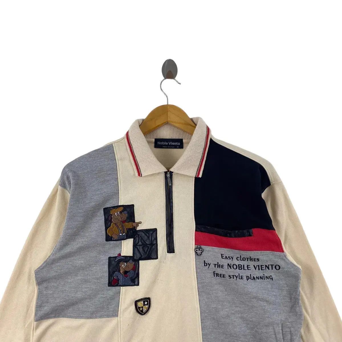 Vintage Vintage NOBLE VIENTO ITALY Dog Puppy Half Zipper Shirt Size M / US 6-8 / IT 42-44 - 2 Thumbnail