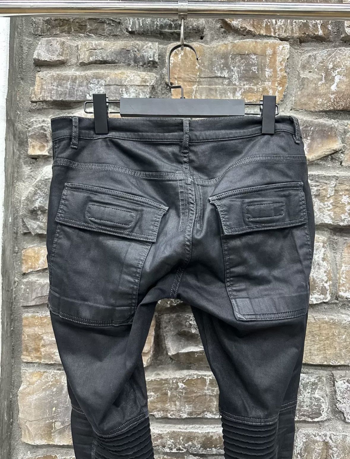 Rick Owens Rick Owens brush wax biker pants Size US 31 - 5 Thumbnail