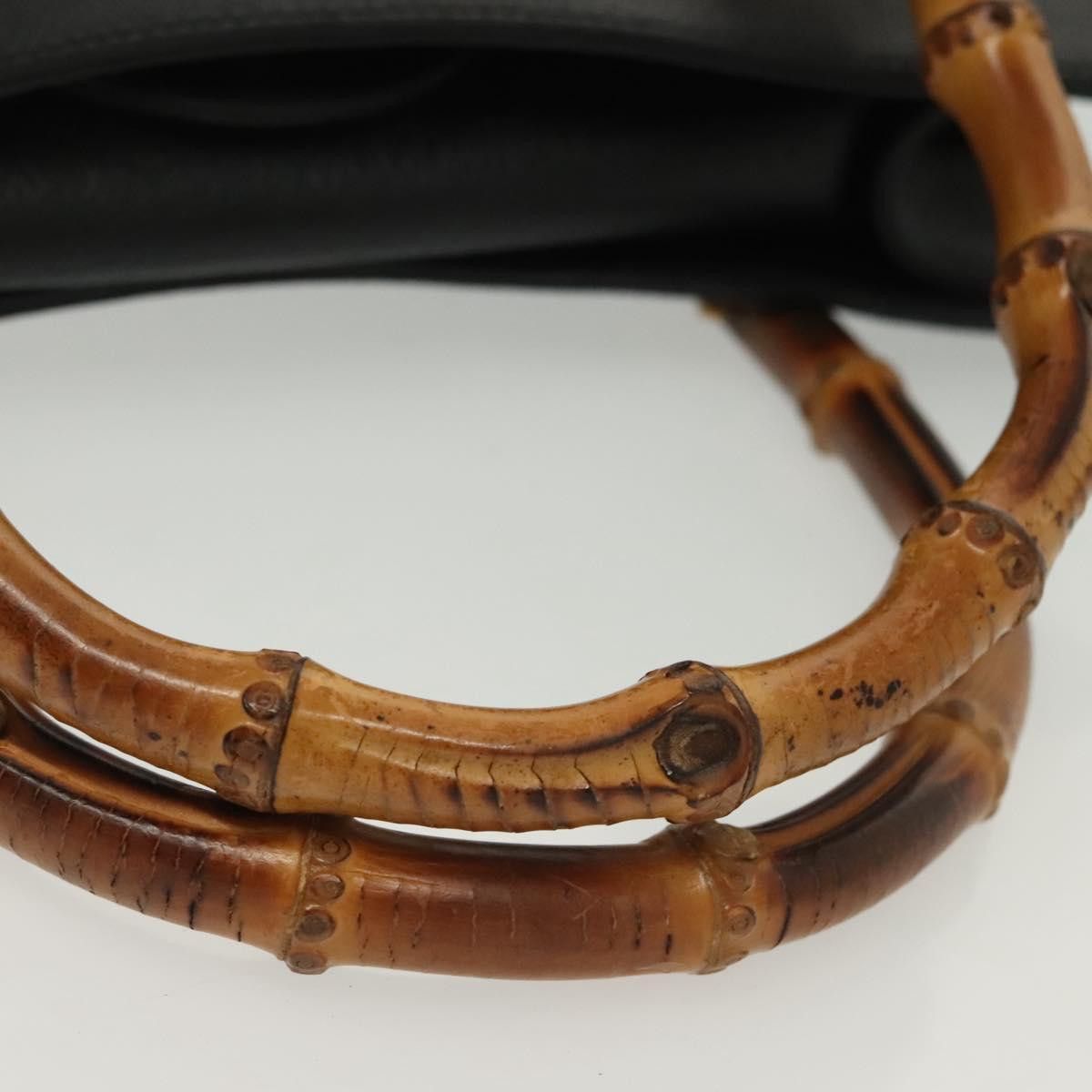 Gucci GUCCI Bamboo Hand Bag Suede Black Gold 002 1186 002 1186 Size ONE SIZE - 7 Thumbnail