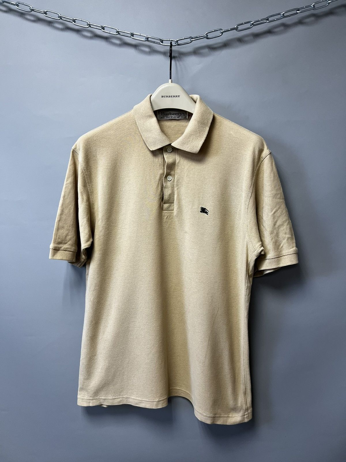 Burberry × Vintage Vintage Burberrys Polo Shirt 90s beige Size US S / EU 44-46 / 1 - 1 Thumbnail