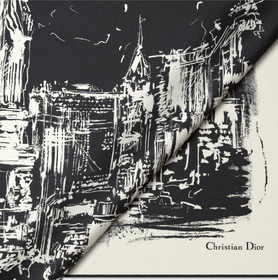 Dior o1w1db10625 Size : OS / Square Scarf in Black/Beige Size ONE SIZE - 4 Thumbnail