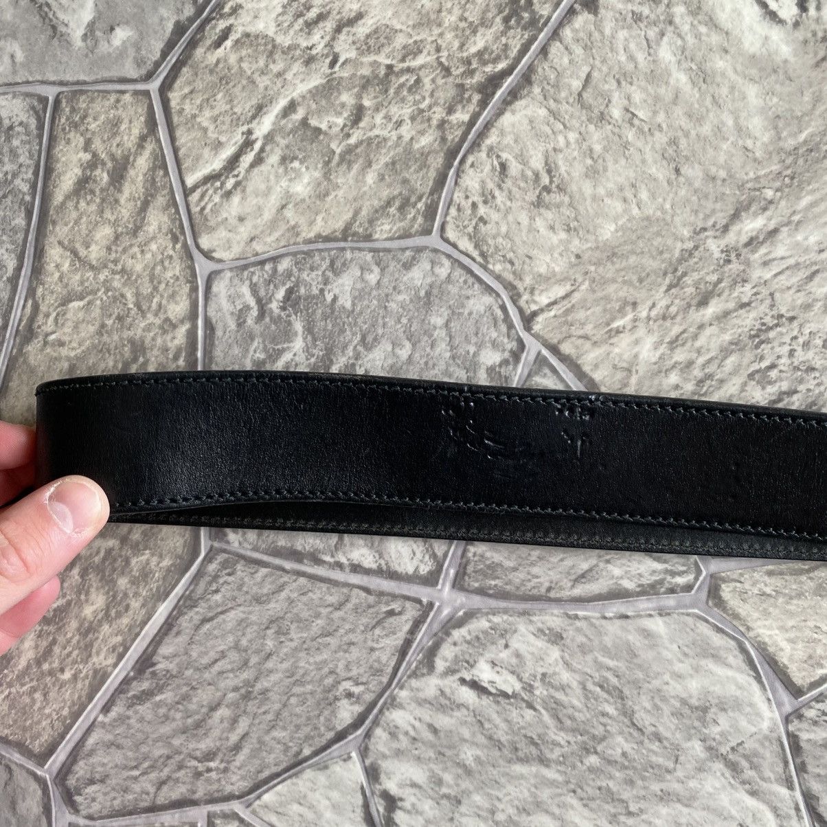 Gucci Vintage Gucci GG Leather Big Logo Belt Size ONE SIZE - 5 Thumbnail