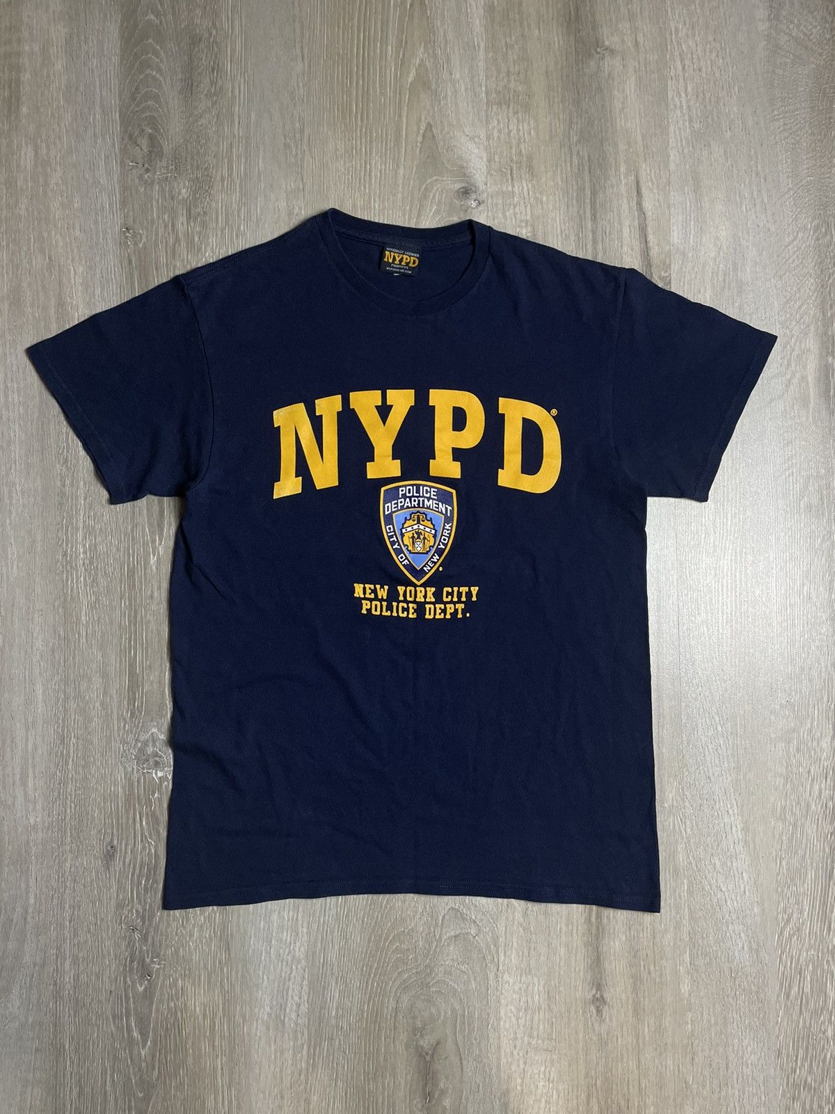Pre-owned New York X Vintage Nypd New York Poilce Departament Big Logo T Shirt In Navy