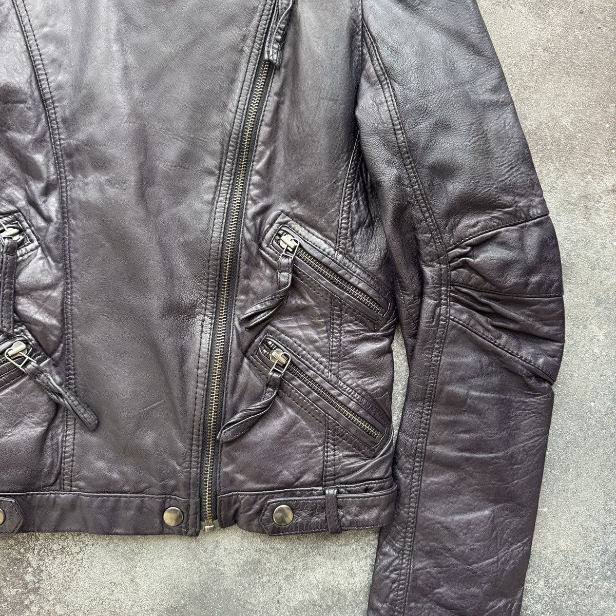 Hysteric Glamour Avant Garde Vintage Zip Details Biker Leather Jacket Size M / US 6-8 / IT 42-44 - 7 Thumbnail