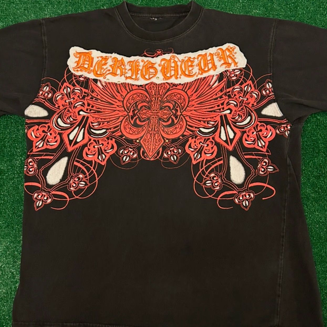 Vintage VINTAGE Dark Hour Waffle Cross Grunge Punk Hip Hop VTG Shirt Mens Size L Black All Over Print Shirt Size US L / EU 52-54 / 3 - 4 Thumbnail