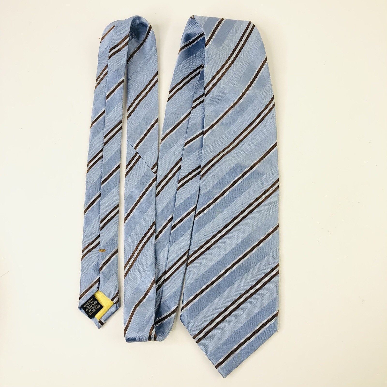 Donald Trump Donald J. Trump 100% Silk Men Tie Striped Blue Size ONE SIZE - 5 Thumbnail