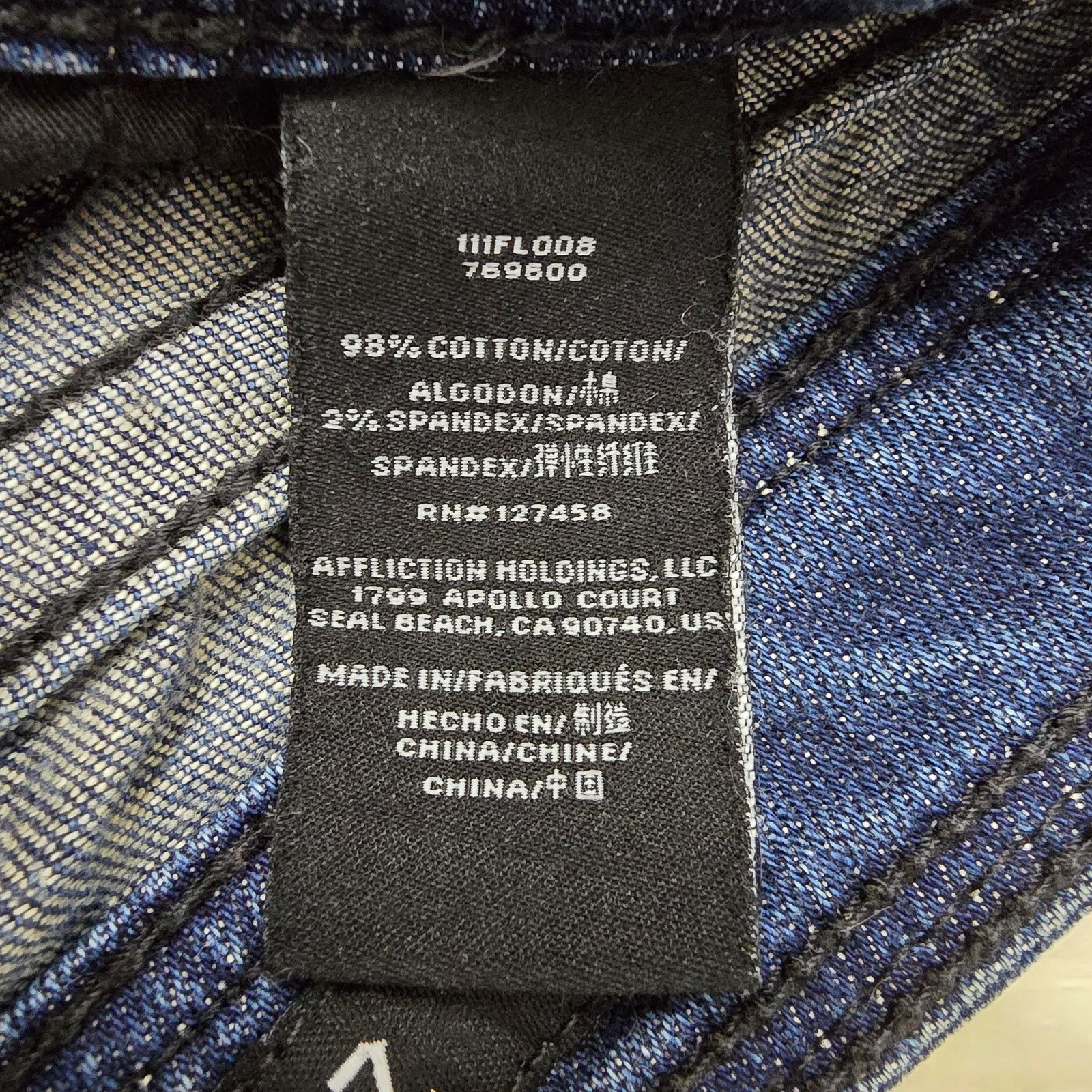 Affliction Affliction ZIGGY Embellished Jeans Size 29 Flare Low Rise Size 29" - 11 Thumbnail