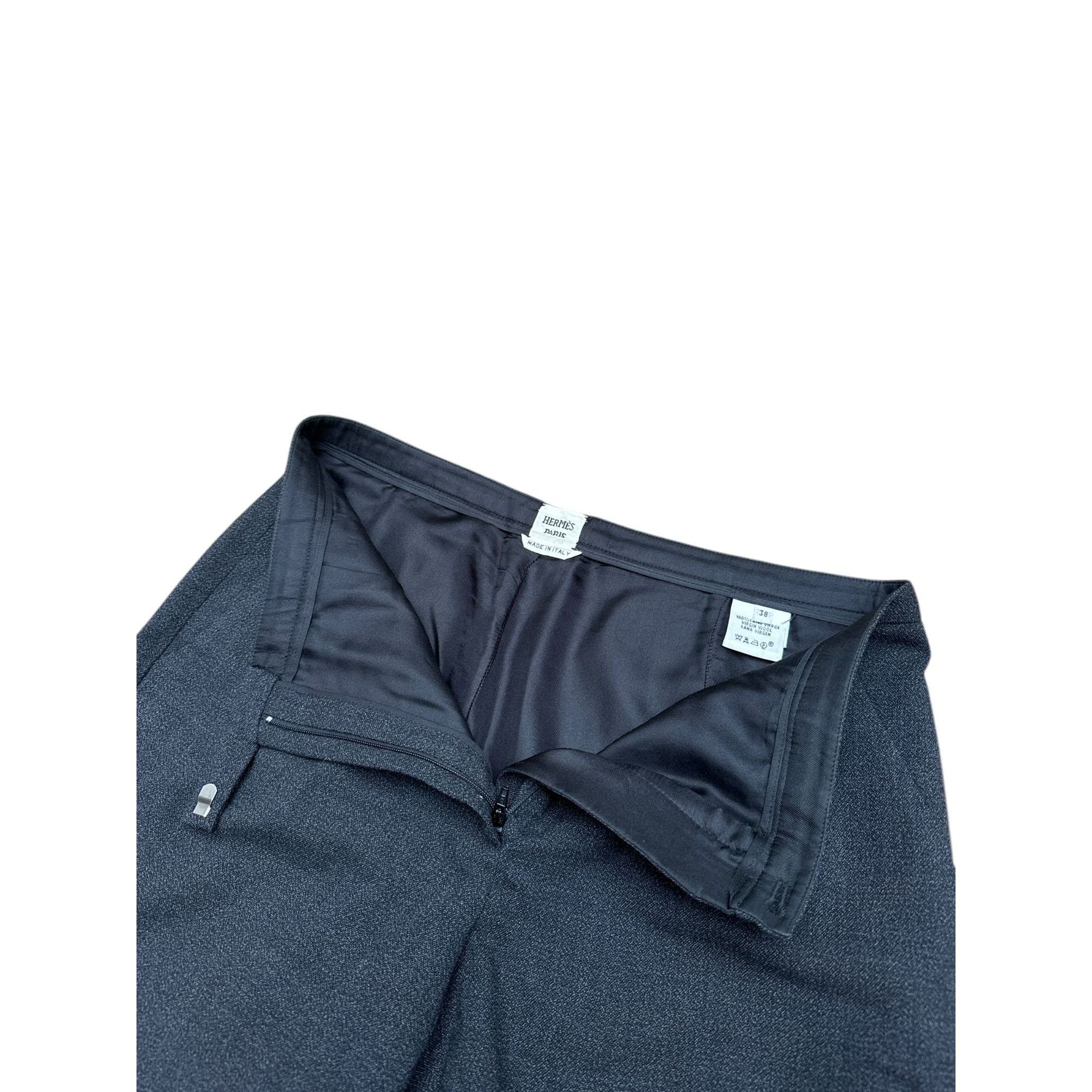 Hermes Dark Grey Wool Trousers Size 27" / US 4 / IT 40 - 5 Thumbnail