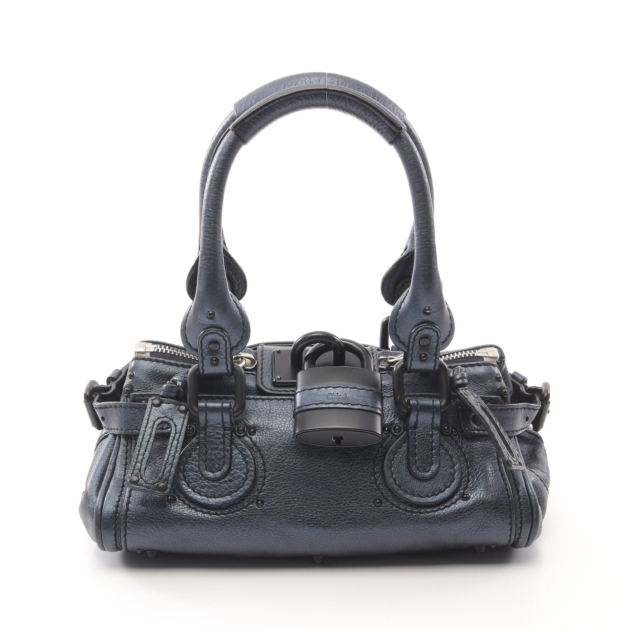 Chloe Chloe Paddington Handbag Leather Dark Blue Size ONE SIZE - 1 Thumbnail