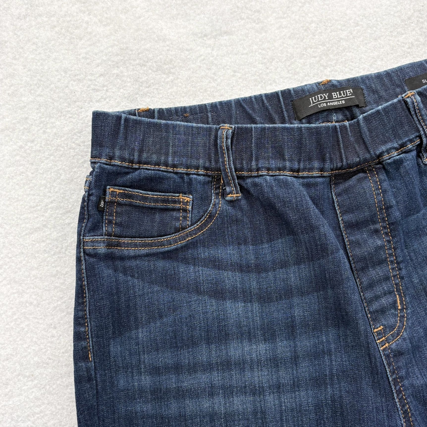 Denime Judy Blue Skinny Jeans Womens 13/31 Blue Dark Wash Slim Stretch Denim Pull On Size 24" / US 00 / IT 34 - 3 Thumbnail