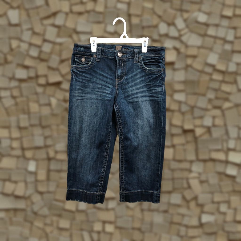 Vintage KUT from the Kloth Jeans Womens Capri Mid Rise Dark Wash Blue Denim Size 8 Size 30" / US 8 / IT 44 - 1 Thumbnail
