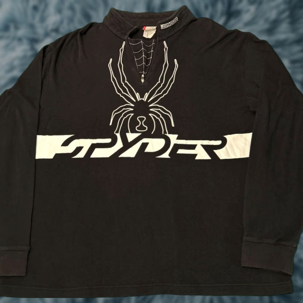 Spyder VINTAGE Spyder Jacket L Black 90s Y2K Biker Punk Grunge 1/4 Zip Men Size US L / EU 52-54 / 3 - 1 Thumbnail