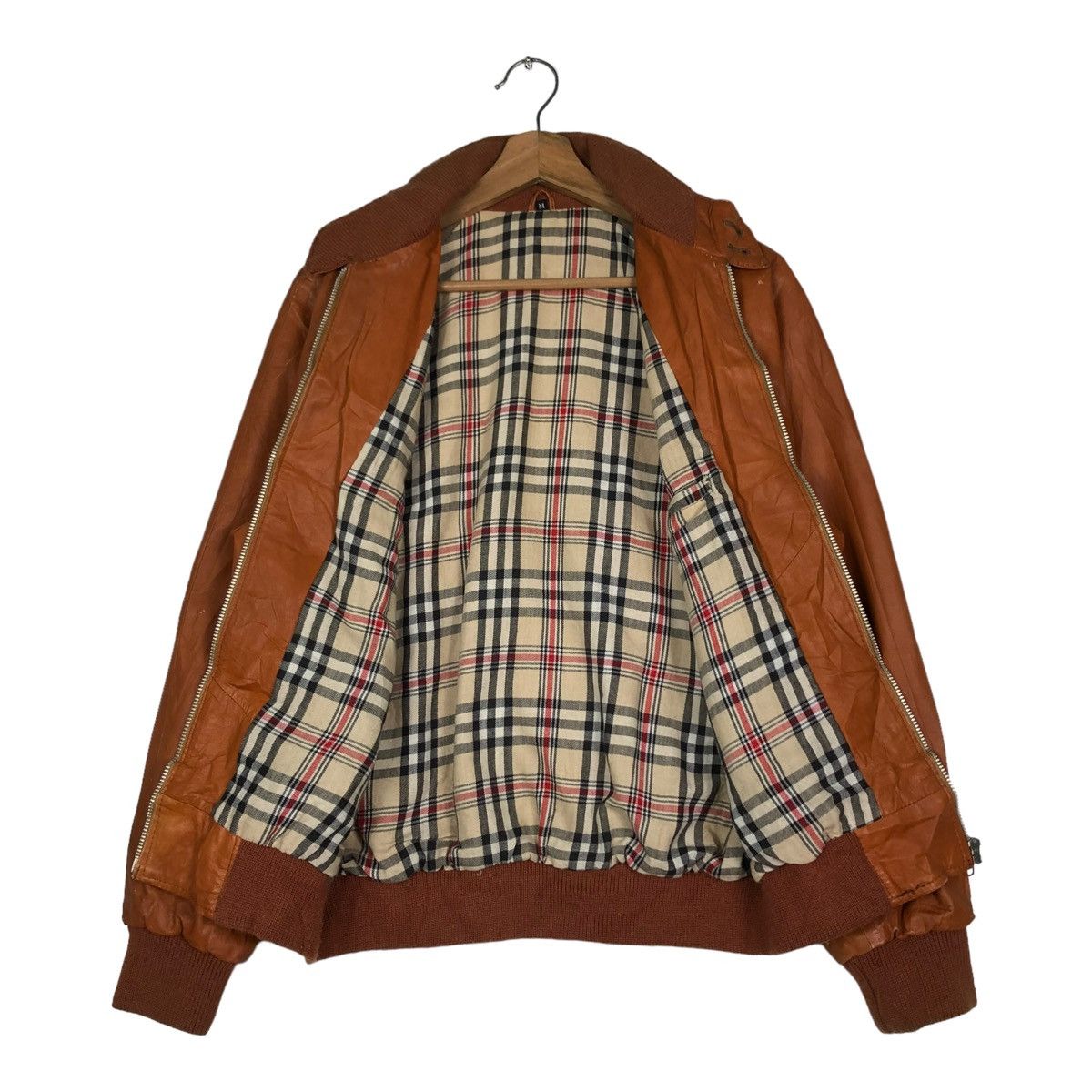 Japanese Brand 🔥VINTAGE BIKER LEATHER JACKET BLANKET CHECK TARTAN JAPAN Size US M / EU 48-50 / 2 - 13 Thumbnail