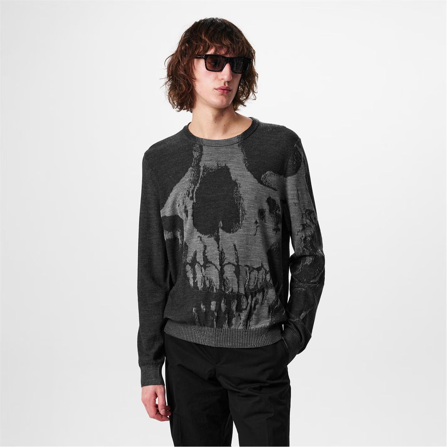 Alexander McQueen o1g2r1mq0326 Skull Sweater in Grey Size US M / EU 48-50 / 2 - 2 Thumbnail