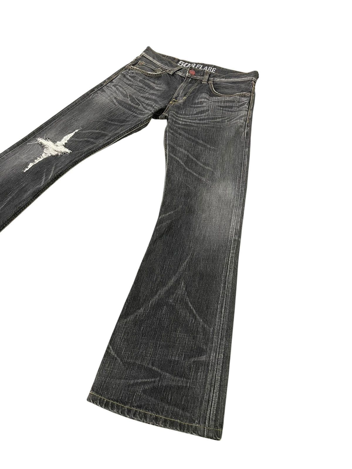 Edwin Flare Jeans Edwin 503 Japan Faded Distress Boot Cut 2🟦1 Size US 32 / EU 48 - 3 Thumbnail