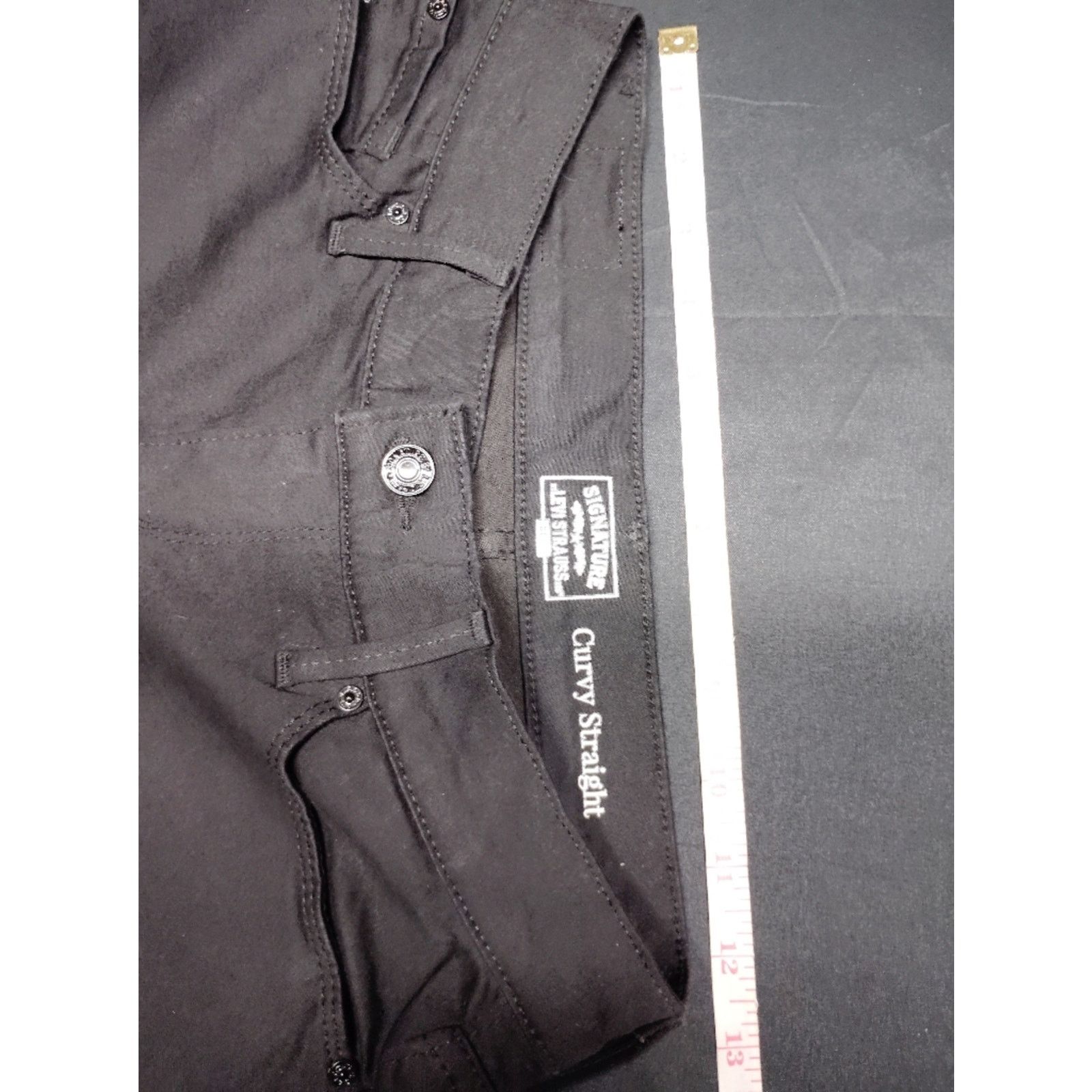 Levi's Signature by Levi Strauss Black Curvy Straight Pants Size 26" / US 2 / IT 38 - 4 Thumbnail