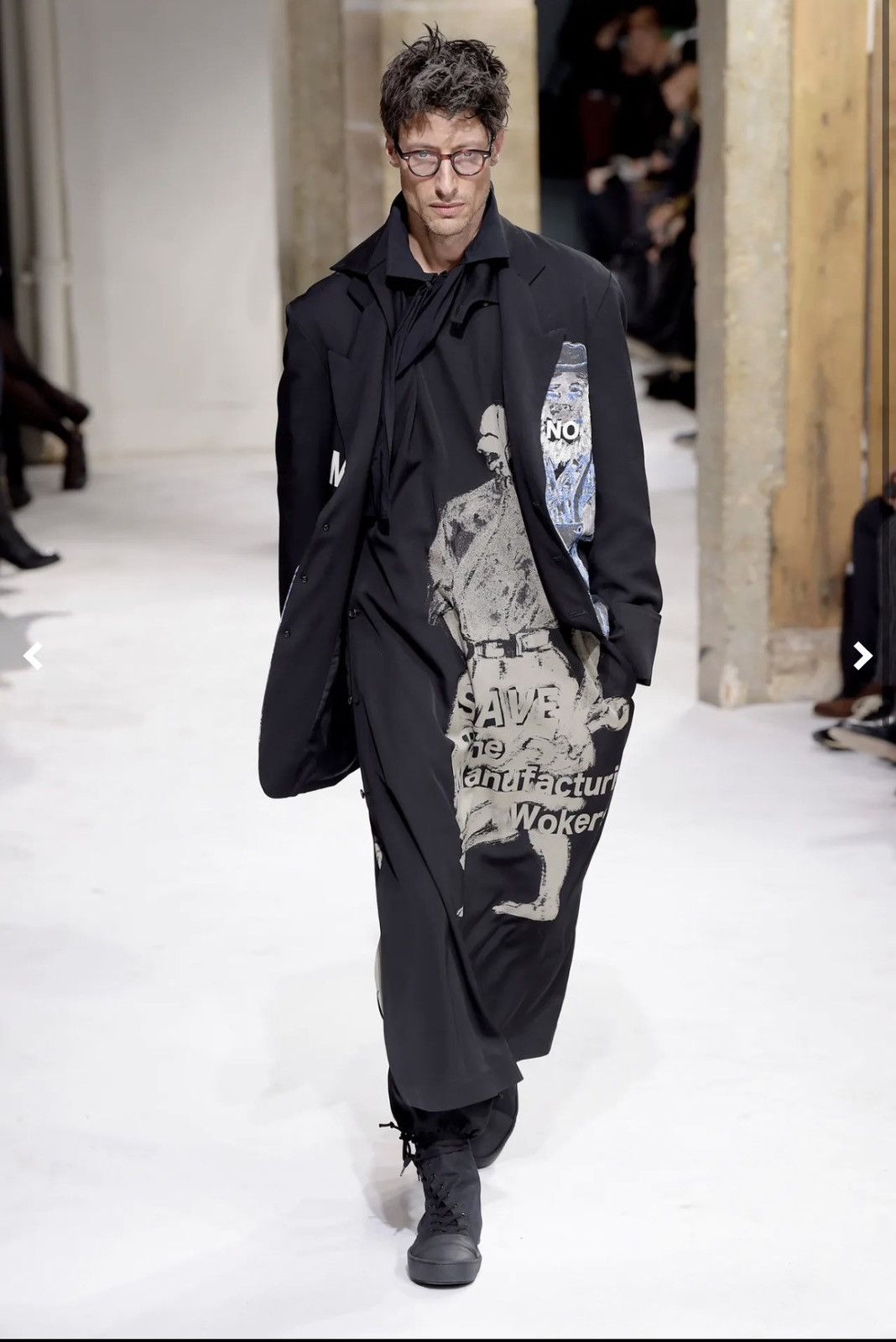 Yohji Yamamoto FW17 deformation collar print blazer Size US L / EU 52-54 / 3 - 6 Thumbnail