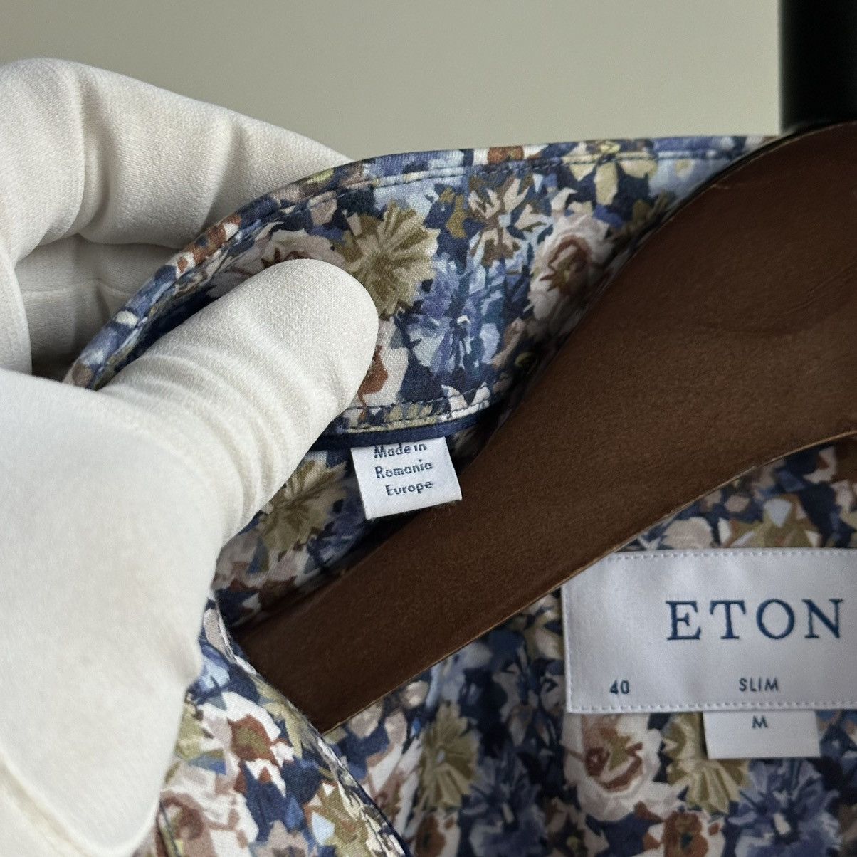 Eton ETON Allover Floral Slim Shirt Size M Size US M / EU 48-50 / 2 - 15 Thumbnail