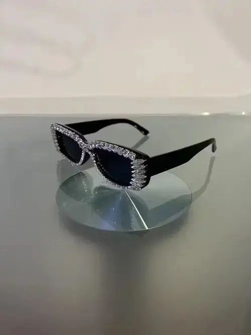 Japanese Brand × Vintage Y2K Crystal Rhinestone Sunglasses (black) Size ONE SIZE - 2 Thumbnail