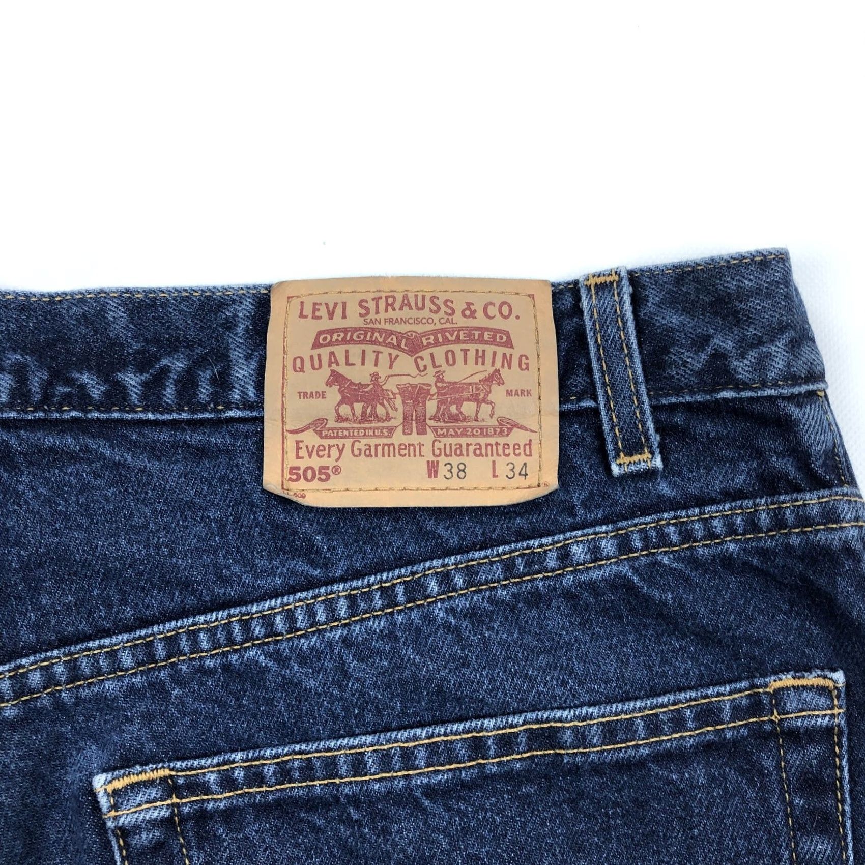 Levi's VINTAGE Levis 505 Jeans Front Straight Leg Jeans Mens 38x34 Dark Wash Y2K Size US 38 / EU 54 - 3 Thumbnail