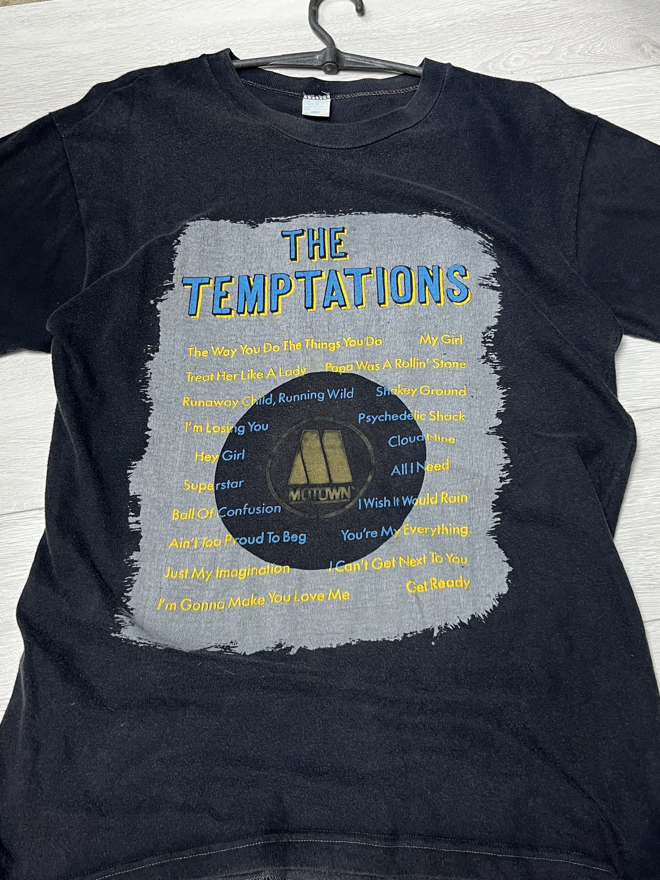 Vintage 1990s THE TEMPTATIONS "MOTOWN" SONGS LIST TEE - № 980 Size US L / EU 52-54 / 3 - 2 Thumbnail